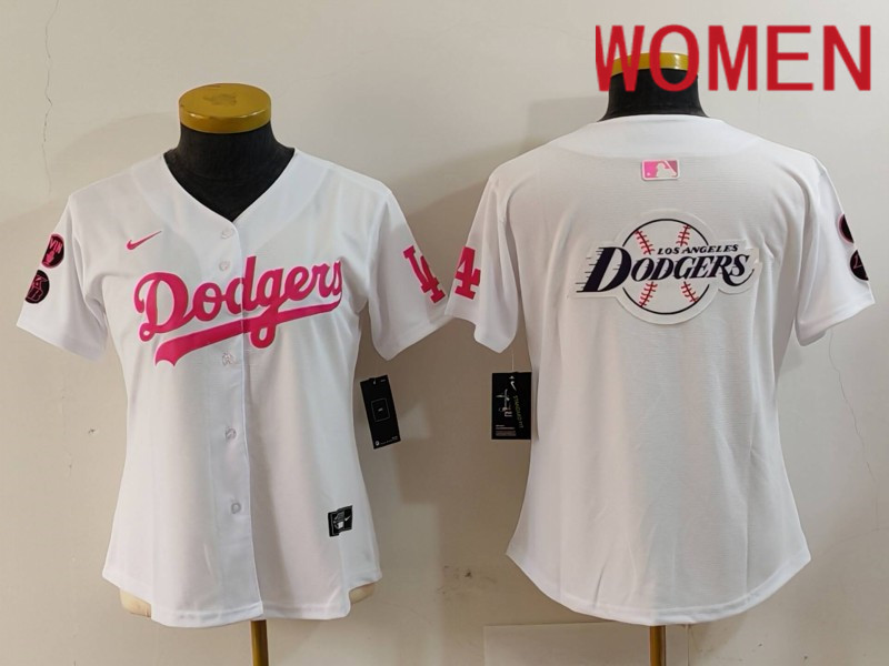 Women Los Angeles Dodgers Blank White joint name 2024 Nike MLB Jersey style 11